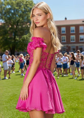 Sweetness Fuchsia Off the Shoulder Homecoming Dress for Unforgettable Prom Night - Fuchsia - PromDressClub